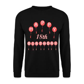 18th birthday - Unisex Sweatshirt - black - Front - Alina (178cm) & Michal (187cm)