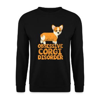 Hund Corgi Obsessive Corgi Disorder - Unisex Pullover - Schwarz - Vorne - Alina (178cm) & Michal (187cm)