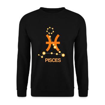 Sternzeichen Fisch - Unisex Pullover - Schwarz - Vorne - Alina (178cm) & Michal (187cm)