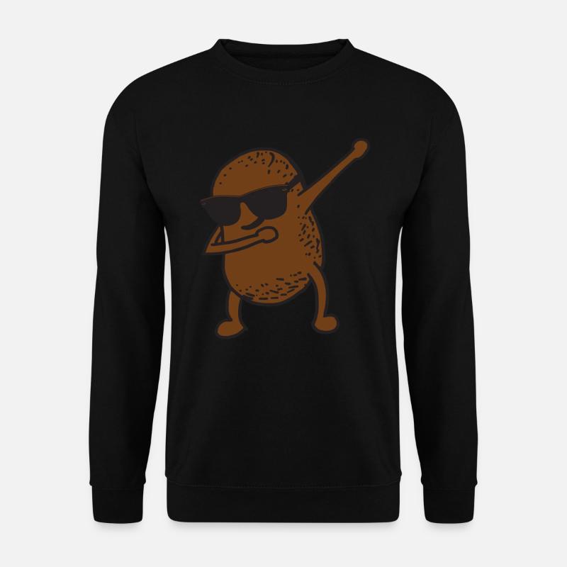 Lustige Kartoffel mit Sonnenbrille posiert dabbing - Unisex Pullover - Schwarz