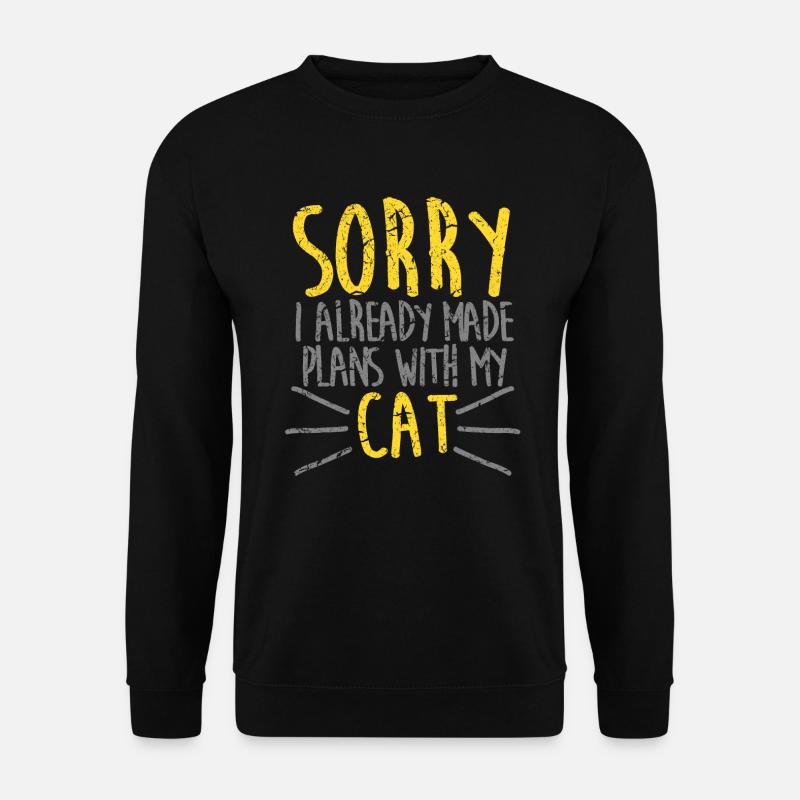 Chat j'ai des plans avec mon chat - Sweat-shirt Unisexe - noir