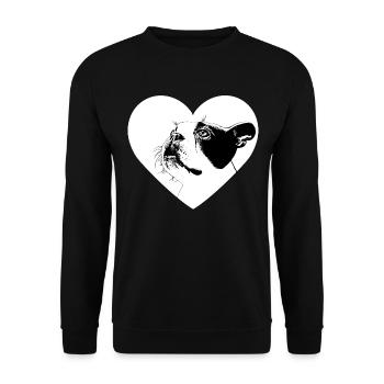 Dog bulldog Boston Terrier - Unisex Sweatshirt - black - Front - Alina (178cm) & Michal (187cm)