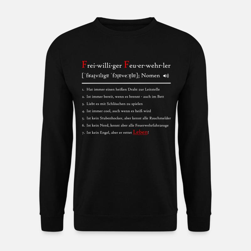 Volunteer Firefighter Funny Definition - Unisex Sweatshirt - black