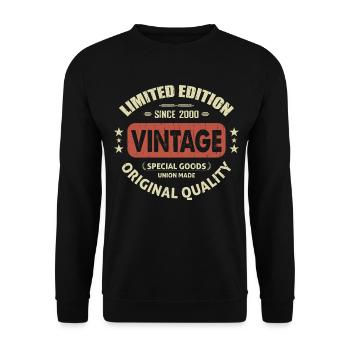 Vintage 2000 Cadeau D'anniversaire 2000 Retro 2000 - Sweat-shirt Unisexe - noir - Devant - Alina (178cm) & Michal (187cm)