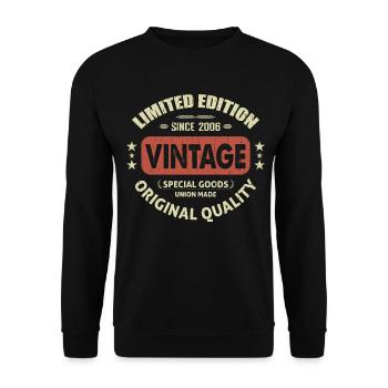 Vintage 2006 Cadeau D'anniversaire 2006 Retro 2006 - Sweat-shirt Unisexe - noir - Devant - Alina (178cm) & Michal (187cm)