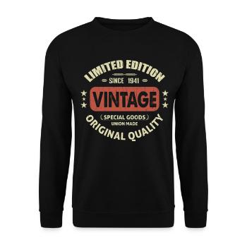 Vintage 1941 Cadeau D'anniversaire 1941 Retro 1941 - Sweat-shirt Unisexe - noir - Devant - Alina (178cm) & Michal (187cm)