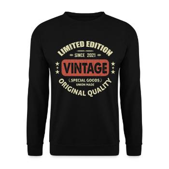 Vintage 2021 Retro 2021 Birthday Gift - Unisex Sweatshirt - black - Front - Alina (178cm) & Michal (187cm)
