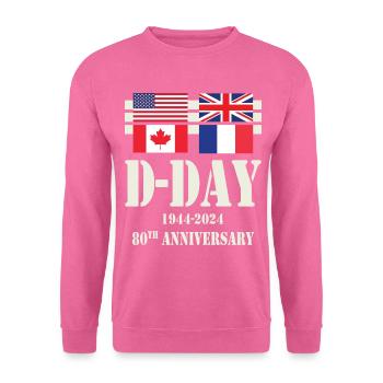 80e anniversaire du débarquement allié Normandie - Sweat-shirt Unisexe - rose - Devant