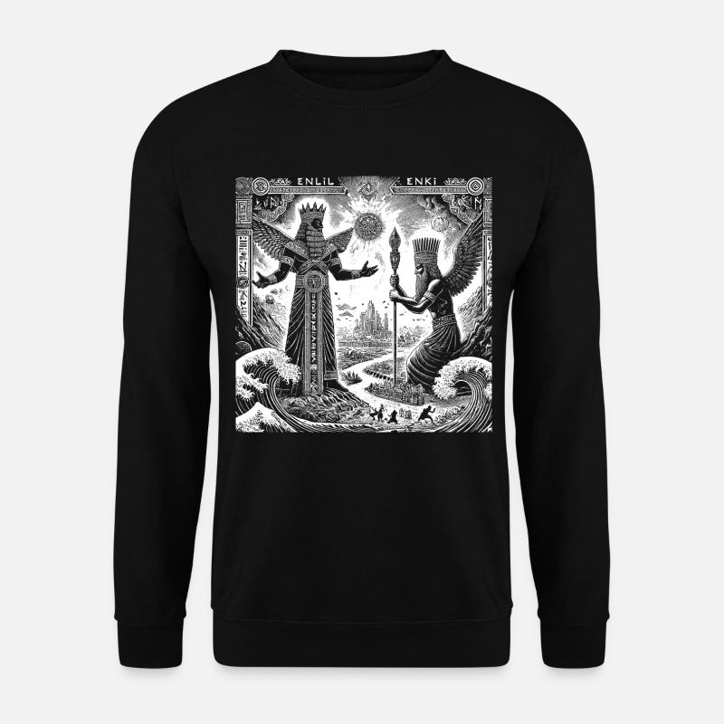 Enki & Enlil (white) - Unisex Sweatshirt - black