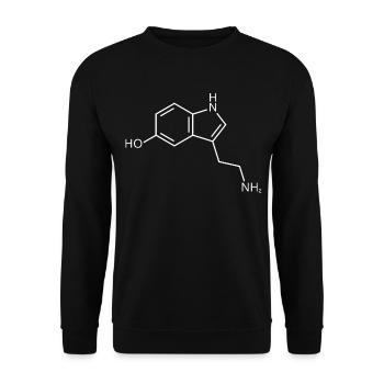 Serotonin Struktur Chemie Glück - Unisex Pullover - Schwarz - Vorne - Alina (178cm) & Michal (187cm)