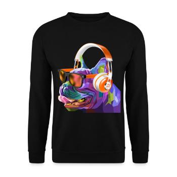 Pug pug dog music - Unisex Sweatshirt - black - Front - Alina (178cm) & Michal (187cm)