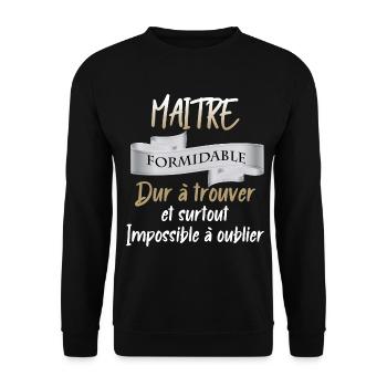 Maitre Formidable Cadeau Souvenir Instituteur - Sweat-shirt Unisexe - noir - Devant - Alina (178cm) & Michal (187cm)