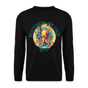Octopus Master of Ink - Unisex Sweatshirt - black - Front - Alina (178cm) & Michal (187cm)