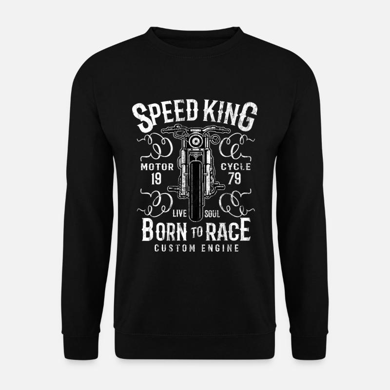 SPEED KING - Motorcycle Motorrad Shirt Geschenk - Unisex Pullover - Schwarz
