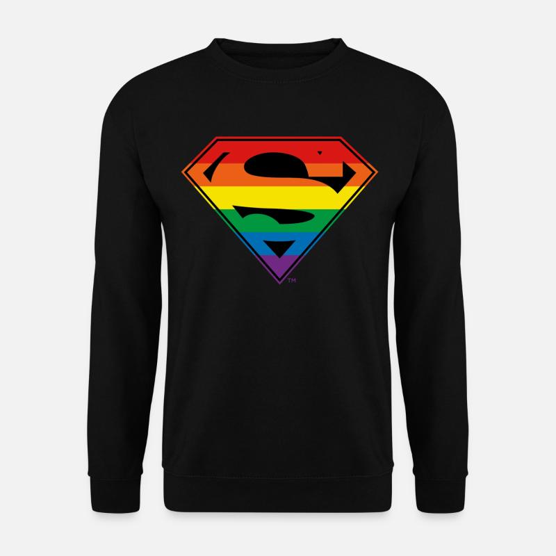 Justice League Superman Rainbow Logo - Unisex Sweatshirt - black