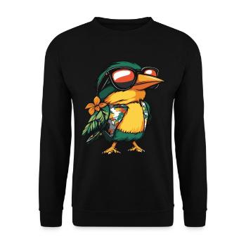 Colibri Oiseau Drôle D’été - Sweat-shirt Unisexe - noir - Devant - Alina (178cm) & Michal (187cm)