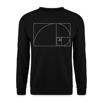 Fibonacci Spirale d’or Coupe d’or Géométrie Phi - Sweat-shirt Unisexe - noir - Devant - Alina (178cm) & Michal (187cm)