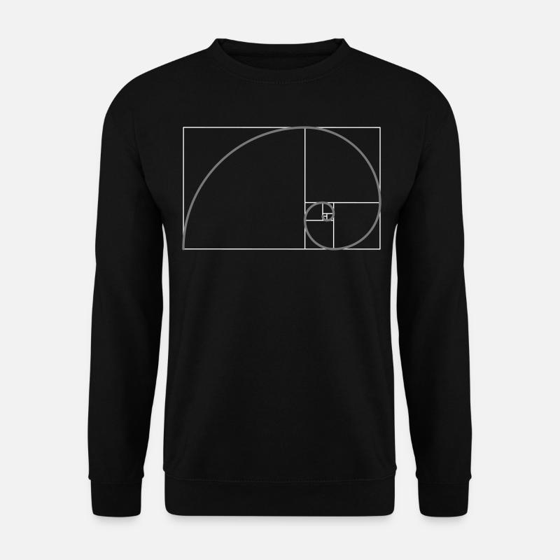 Fibonacci Spiral Golden Ratio Geometry Phi - Unisex Sweatshirt - black