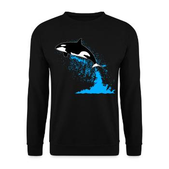 Orque, épaulard, épaulard, épaulard, mer - Sweat-shirt Unisexe - noir - Devant - Alina (178cm) & Michal (187cm)