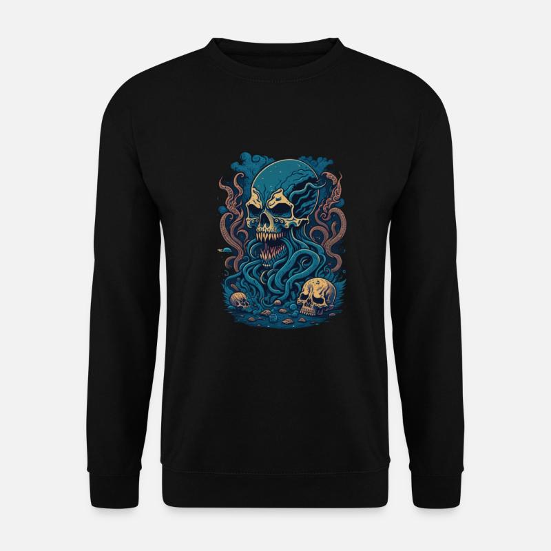octopus skull - Unisex Sweatshirt - black