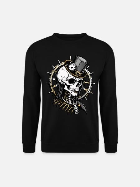 Steampunk Skull // Totenkopf Gothic FS0012 - Unisex Pullover - Schwarz
