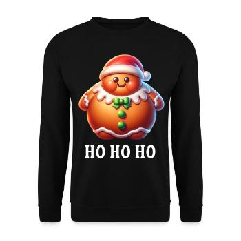 Christmas Gingerbread Man Xmas Christmas Hat - Unisex Sweatshirt - black - Front - Alina (178cm) & Michal (187cm)