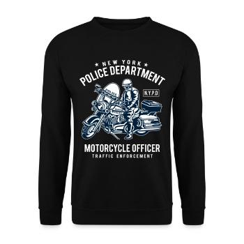 POLICE DEPARTMENT - Police Motorcycle Design Shirt - Sweat-shirt Unisexe - noir - Devant - Alina (178cm) & Michal (187cm)