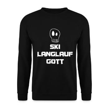 Skilanglauf Langlauf Ski Fahren Urlaub Geschenk - Unisex Pullover - Schwarz - Vorne - Alina (178cm) & Michal (187cm)