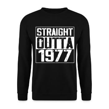 Straight Outta 1977 Retro 1977 Anniversary Gift - Unisex Sweatshirt - black - Front - Alina (178cm) & Michal (187cm)