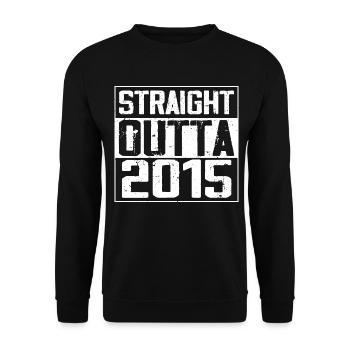 Straight Outta 2015 Cadeau Anniversaire 2015 Retro - Sweat-shirt Unisexe - noir - Devant - Alina (178cm) & Michal (187cm)