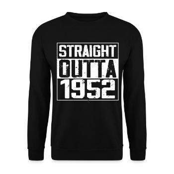 Straight Outta 1952 Cadeau Anniversaire 1952 Retro - Sweat-shirt Unisexe - noir - Devant - Alina (178cm) & Michal (187cm)
