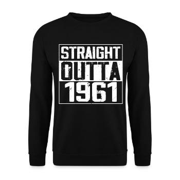 Straight Outta 1961 Cadeau Anniversaire 1961 Retro - Sweat-shirt Unisexe - noir - Devant - Alina (178cm) & Michal (187cm)