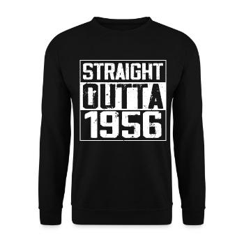 Straight Outta 1956 Retro 1956 Anniversary Gift - Unisex Sweatshirt - black - Front - Alina (178cm) & Michal (187cm)