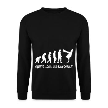 Breakdancer Break dance Geschenk Hip Hop Witzig - Unisex Pullover - Schwarz - Vorne - Alina (178cm) & Michal (187cm)