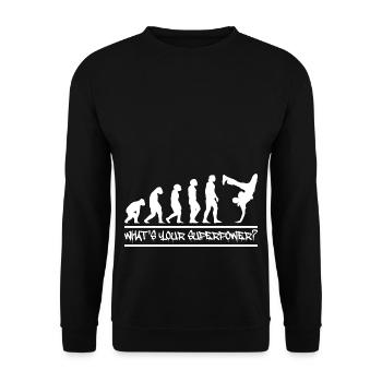 Breakdance Superpower Cadeau de dire drôle - Sweat-shirt Unisexe - noir - Devant - Alina (178cm) & Michal (187cm)