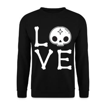 Love Emo Music Skull and Bones Metalcore - Unisex Sweatshirt - black - Front - Alina (178cm) & Michal (187cm)