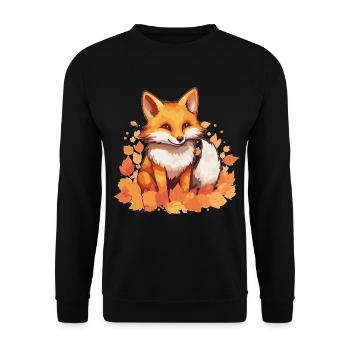 Fox - Unisex Sweatshirt - black - Front - Alina (178cm) & Michal (187cm)