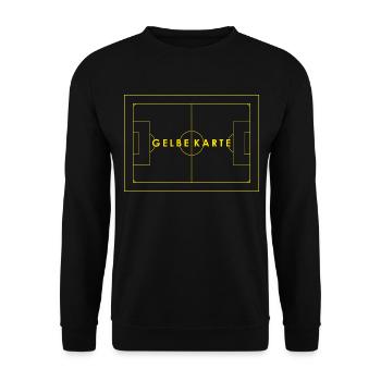 GELBE KARTE outline - Fußball, Fußballfeld - Unisex Pullover - Schwarz - Vorne - Alina (178cm) & Michal (187cm)