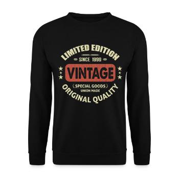 Vintage 1999 Cadeau D'anniversaire 1999 Retro 1999 - Sweat-shirt Unisexe - noir - Devant - Alina (178cm) & Michal (187cm)