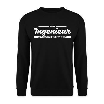 Ingenieur lustiger Spruch - Unisex Pullover - Schwarz - Vorne - Alina (178cm) & Michal (187cm)