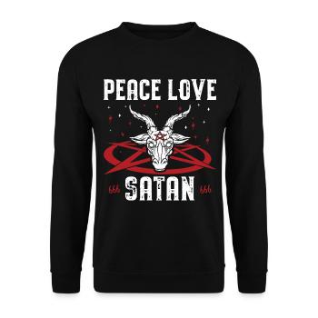 Satan - Unisex Sweatshirt - black - Front - Alina (178cm) & Michal (187cm)