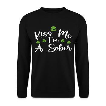 Embrasse-moi je suis sobre : la Saint-Patrick - Sweat-shirt Unisexe - noir - Devant - Alina (178cm) & Michal (187cm)