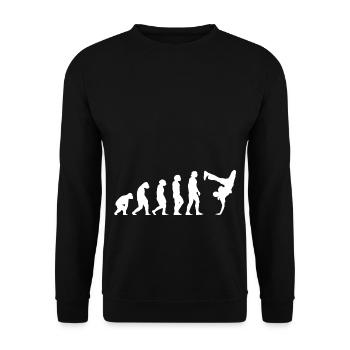Breakdance Evolution Geschenk B-Boy 80's Hip Hop - Unisex Pullover - Schwarz - Vorne - Alina (178cm) & Michal (187cm)