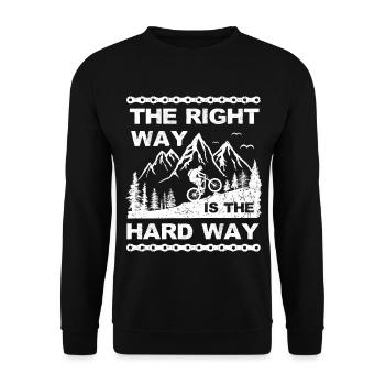 mountain bike, hard way, bike, bicycle, mountains - Unisex Sweatshirt - black - Front - Alina (178cm) & Michal (187cm)