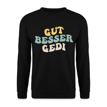 Gut Besser Gedi - Unisex Pullover - Schwarz - Vorne - Alina (178cm) & Michal (187cm)