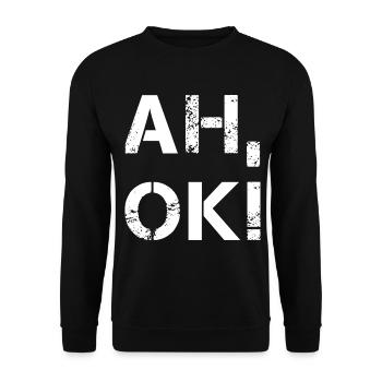 AH OK - Unisex Pullover - Schwarz - Vorne - Alina (178cm) & Michal (187cm)