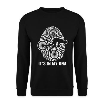 It's in my DNA t-shirt mountain bike MTB - Unisex Sweatshirt - black - Front - Alina (178cm) & Michal (187cm)