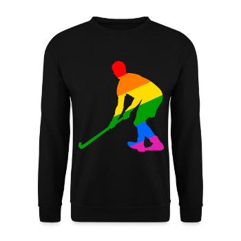 LGBTQ Feldhockeyspieler - Unisex Pullover - Schwarz - Vorne - Alina (178cm) & Michal (187cm)
