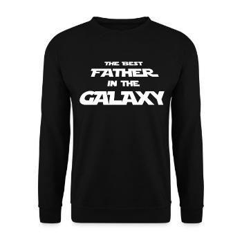 Best Father in the galaxy Geschenk für Vater - Unisex Pullover - Schwarz - Vorne - Alina (178cm) & Michal (187cm)