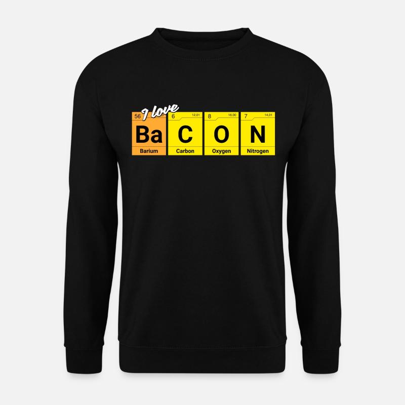Bacon love bacon chemistry elements gift - Unisex Sweatshirt - black